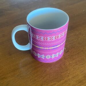 Old Navy Pink and White Patterned Mug